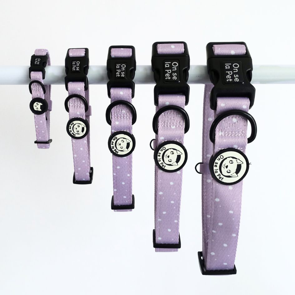 Padded and Adjustable Dog Collar - Lilac
