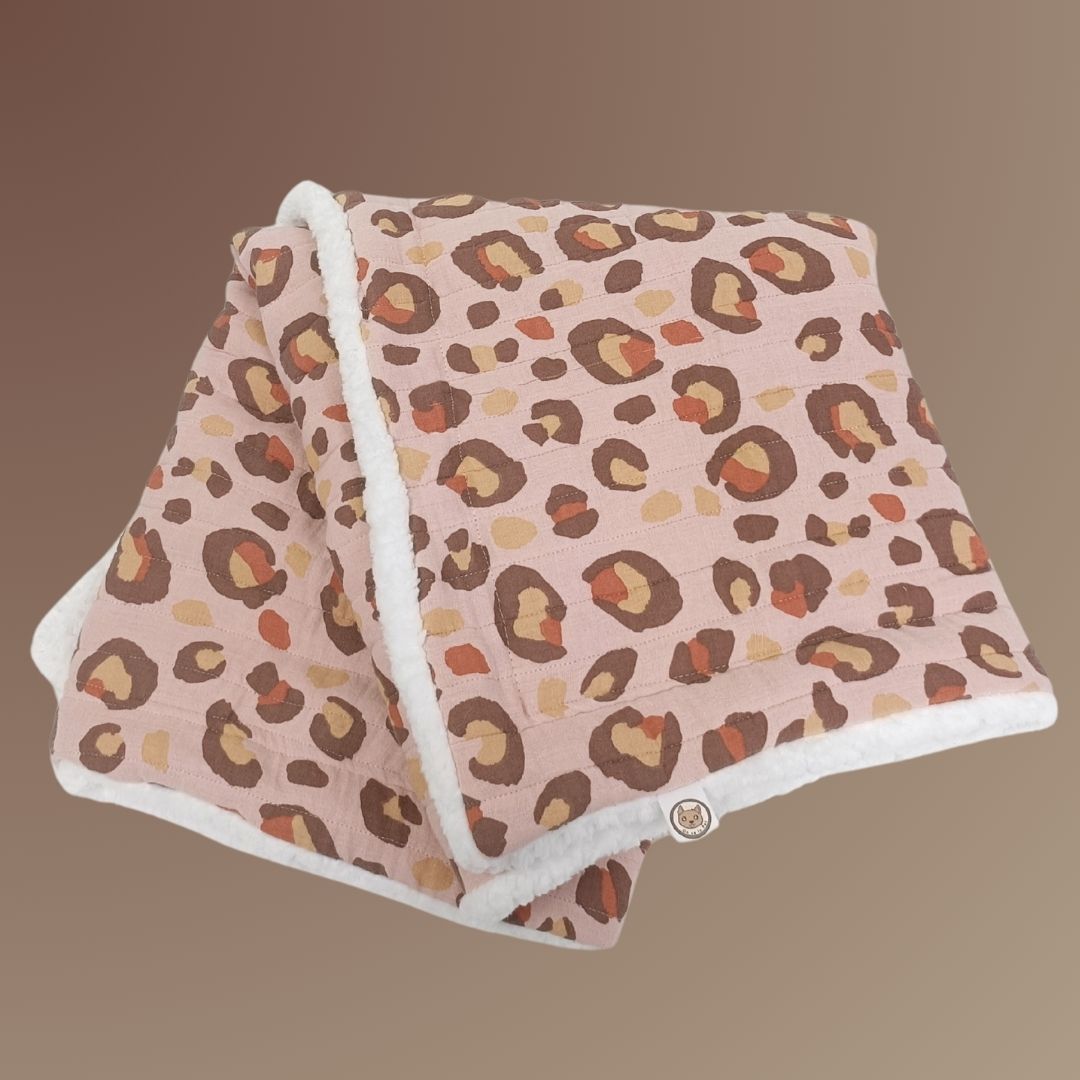 Couverture épaisse pour chien - Léopard rose pâle