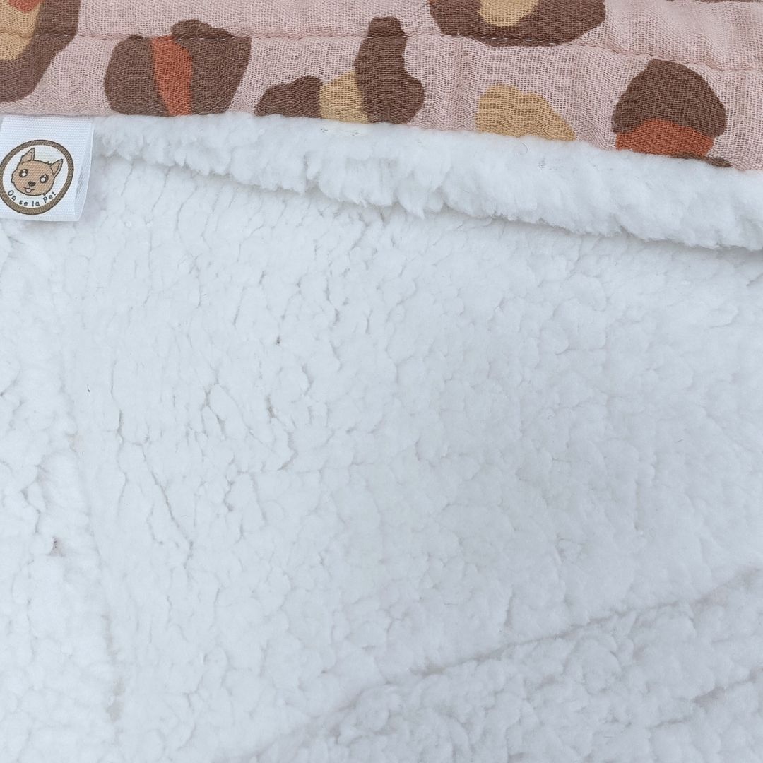 Couverture épaisse pour chien - Léopard rose pâle