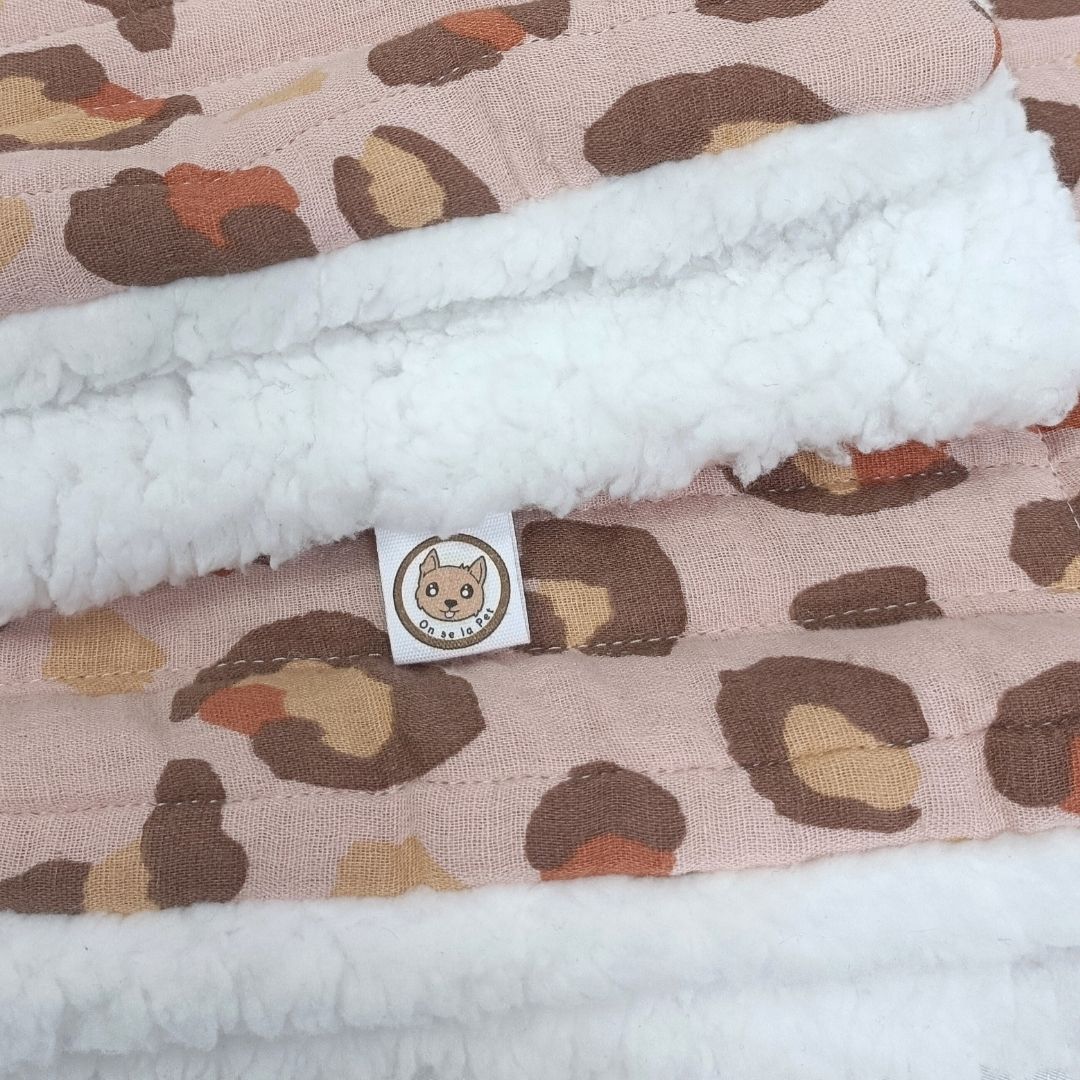 Couverture épaisse pour chien - Léopard rose pâle