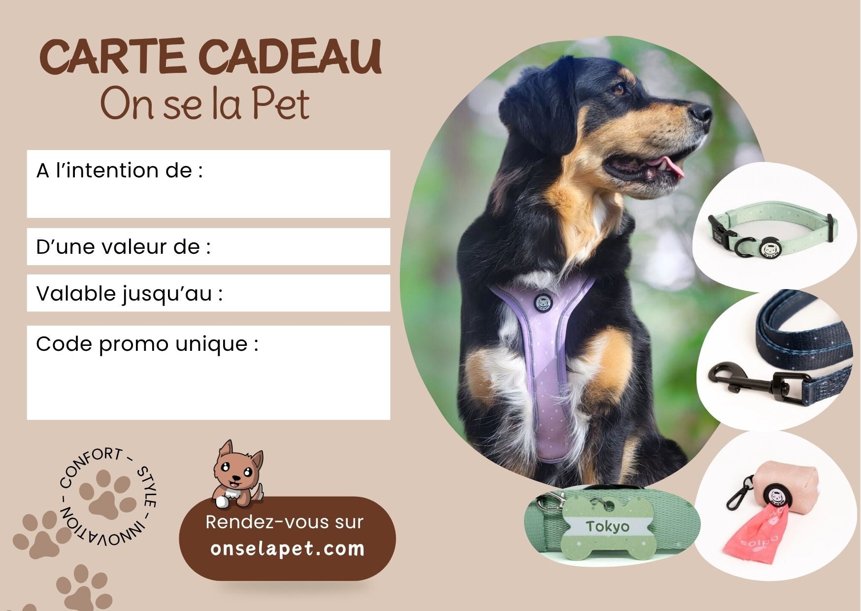 Carte-cadeau On se la Pet - Le confort à offrir les yeux fermés