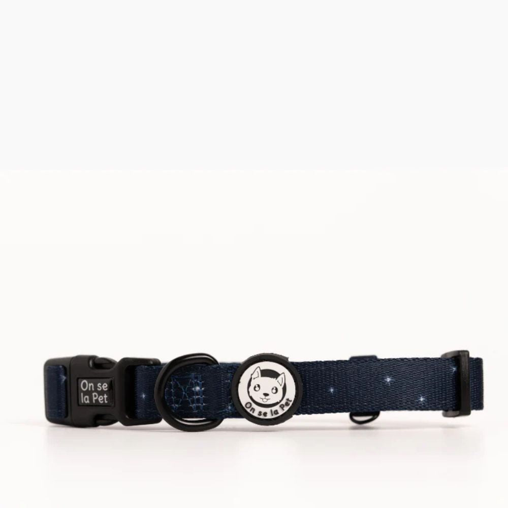 Collier pour Chien Rembourré et Ajustable - Bleu nuit
