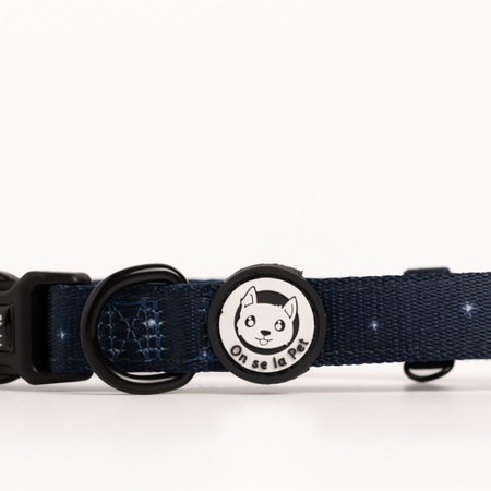 Padded and Adjustable Dog Collar - Night Blue