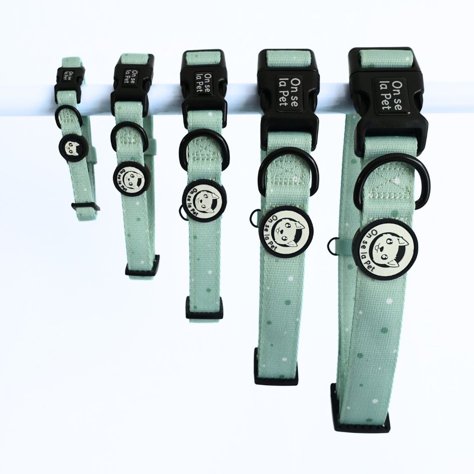 Padded and Adjustable Dog Collar - Pastel Green