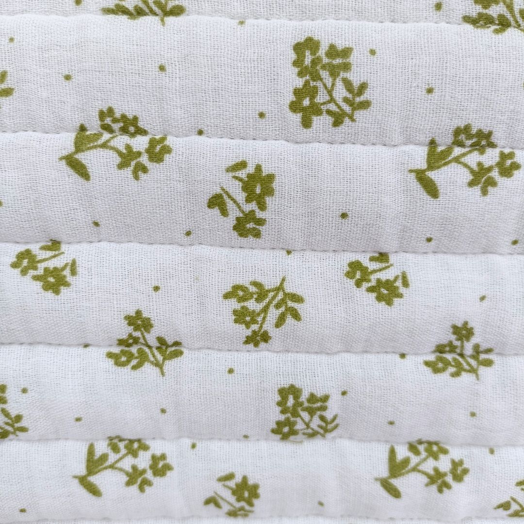 Couverture épaisse pour chien - Fleurs vertes