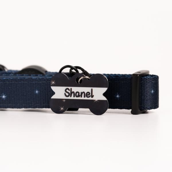 Collier pour Chien Rembourré et Ajustable - Bleu nuit